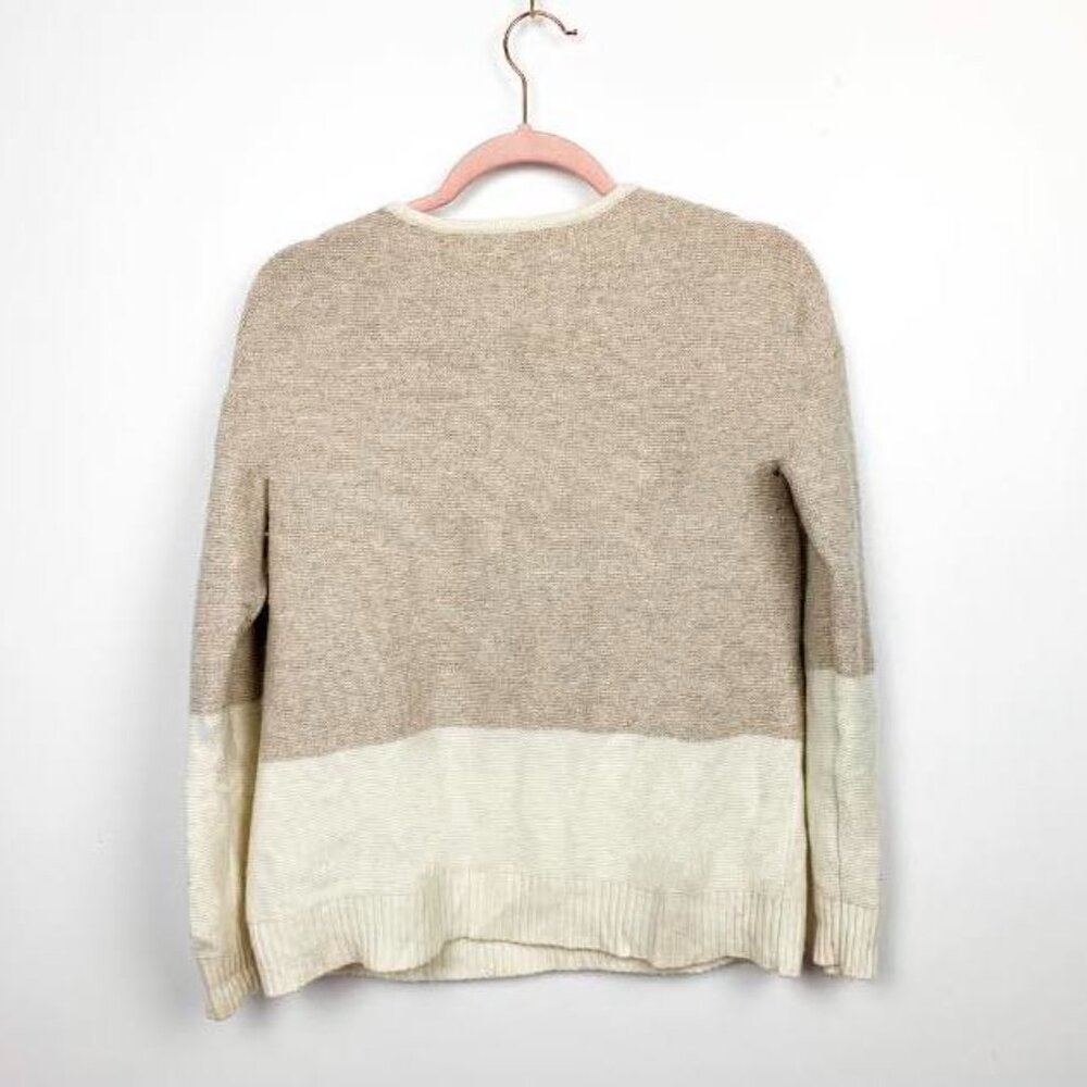 Cute Colour Block Tan and Off White Sweater - Picture 5 of 10